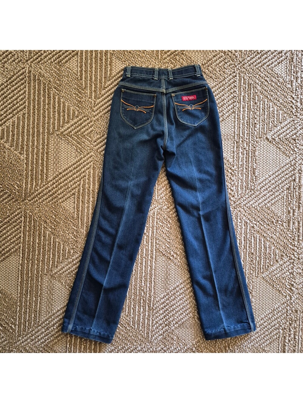 Vintage Women's 70's 80's Bortina High Waisted Flare Denim Jeans 24"